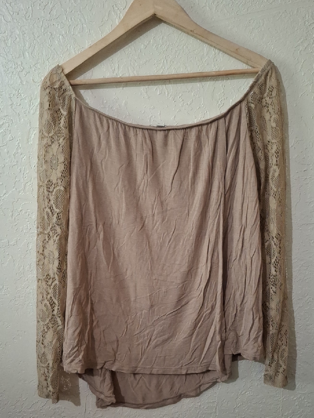 Moral Fiber Neutral Taupe Tee with Logo Label